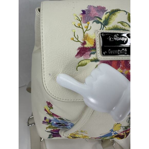 *Flawed* Loungefly Disney Alice in Wonderland Embroidered Floral Mini Backpack - Picture 5 of 16